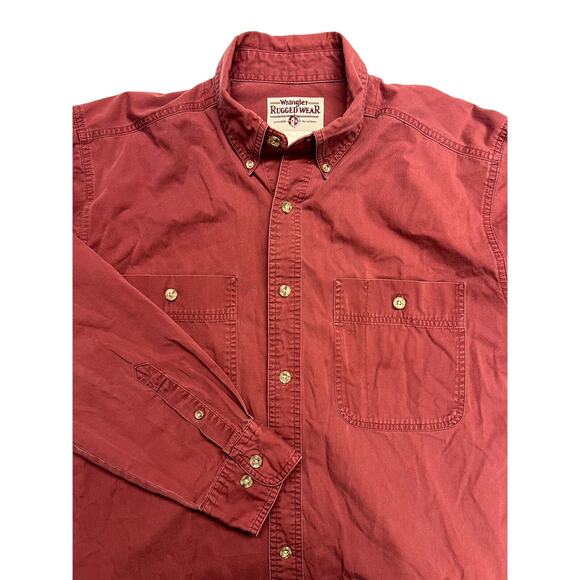 Wrangler Other - Wrangler Rugged Wear Men's Button Down Long Sleeve Shirt Granola Outdoor